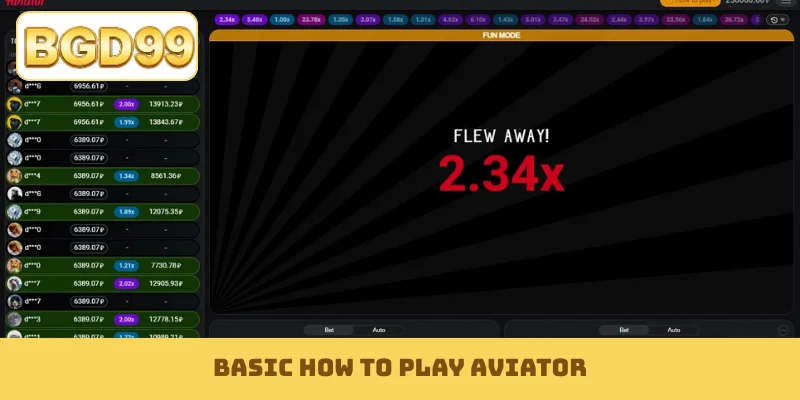 Basic how to play Aviator